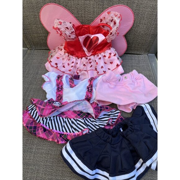 Build A Bear BABW Outfit Dress Valentines Wings 2 skirt clothing lot - Picture 1 of 13